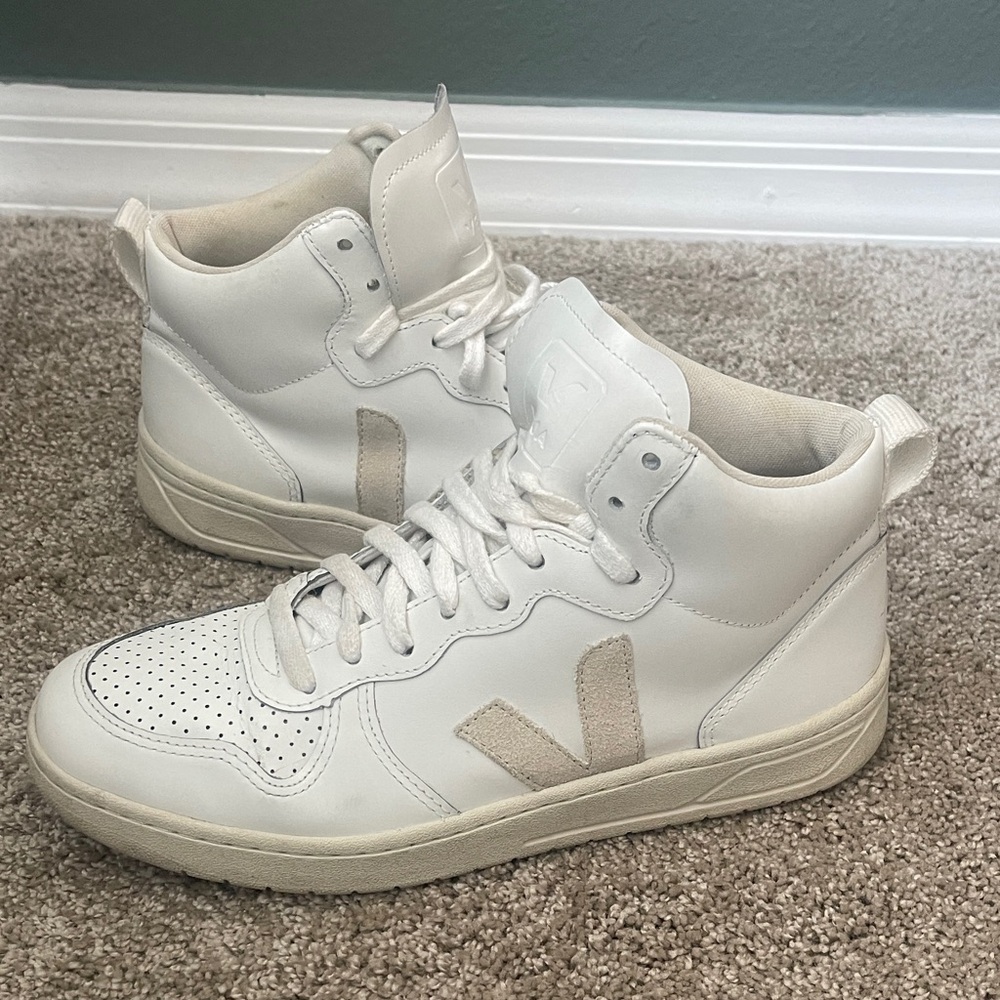 Veja Cream High-Top Sneakers